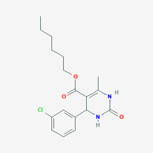 molecular formula C18H23ClN2O3 B5143980 Hexyl 4-(3-chlorophenyl)-6-methyl-2-oxo-1,2,3,4-tetrahydropyrimidine-5-carboxylate 
