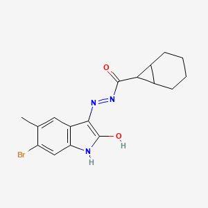 molecular formula C17H18BrN3O2 B5144114 N-[(6-bromo-2-hydroxy-5-methyl-1H-indol-3-yl)imino]bicyclo[4.1.0]heptane-7-carboxamide 