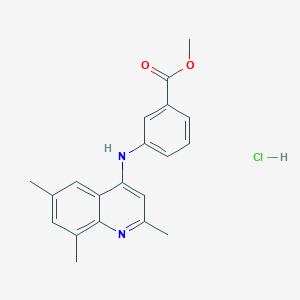 molecular formula C20H21ClN2O2 B5144159 Methyl 3-[(2,6,8-trimethylquinolin-4-yl)amino]benzoate;hydrochloride 