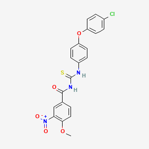 molecular formula C21H16ClN3O5S B5144204 N-{[4-(4-chlorophenoxy)phenyl]carbamothioyl}-4-methoxy-3-nitrobenzamide 