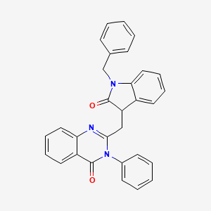 molecular formula C30H23N3O2 B5144444 2-[(1-BENZYL-2-OXO-2,3-DIHYDRO-1H-INDOL-3-YL)METHYL]-3-PHENYL-3,4-DIHYDROQUINAZOLIN-4-ONE 