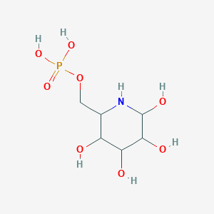 molecular formula C6H14NO8P B051445 (3,4,5,6-Tetrahydroxypiperidin-2-yl)methyl dihydrogen phosphate CAS No. 116026-31-4