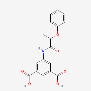 molecular formula C17H15NO6 B5144553 5-[(2-Phenoxypropanoyl)amino]benzene-1,3-dicarboxylic acid 