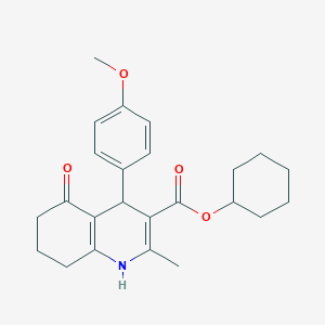 molecular formula C24H29NO4 B5144579 Cyclohexyl 4-(4-methoxyphenyl)-2-methyl-5-oxo-1,4,5,6,7,8-hexahydroquinoline-3-carboxylate 