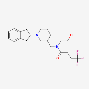 molecular formula C22H31F3N2O2 B5144592 N-{[1-(2,3-dihydro-1H-inden-2-yl)-3-piperidinyl]methyl}-4,4,4-trifluoro-N-(2-methoxyethyl)butanamide 