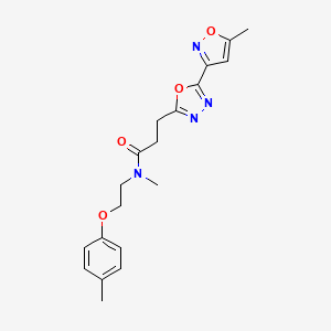 molecular formula C19H22N4O4 B5144651 N-methyl-3-[5-(5-methyl-1,2-oxazol-3-yl)-1,3,4-oxadiazol-2-yl]-N-[2-(4-methylphenoxy)ethyl]propanamide 