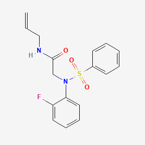 molecular formula C17H17FN2O3S B5144686 N~2~-(2-fluorophenyl)-N~2~-(phenylsulfonyl)-N-prop-2-en-1-ylglycinamide 