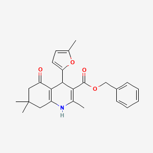 molecular formula C25H27NO4 B5144882 Benzyl 2,7,7-trimethyl-4-(5-methylfuran-2-yl)-5-oxo-1,4,5,6,7,8-hexahydroquinoline-3-carboxylate 