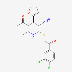 5-acetyl-2-{[2-(3,4-dichlorophenyl)-2-oxoethyl]thio}-4-(2-furyl)-6-methyl-1,4-dihydro-3-pyridinecarbonitrile