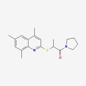 4,6,8-trimethyl-2-{[1-methyl-2-oxo-2-(1-pyrrolidinyl)ethyl]thio}quinoline