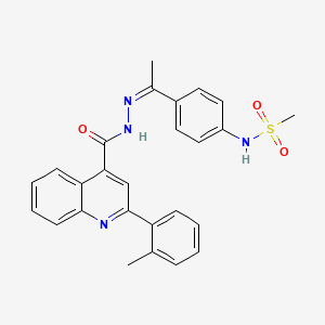 N-[4-(N-{[2-(2-methylphenyl)-4-quinolinyl]carbonyl}ethanehydrazonoyl)phenyl]methanesulfonamide