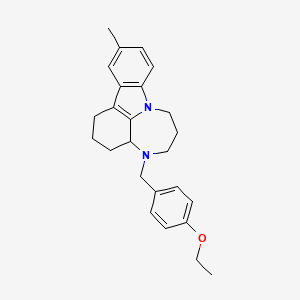 molecular formula C25H30N2O B5145014 4-(4-ethoxybenzyl)-11-methyl-1,2,3,3a,4,5,6,7-octahydro[1,4]diazepino[3,2,1-jk]carbazole 