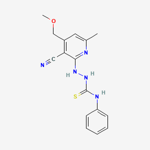 molecular formula C16H17N5OS B5145029 2-[3-cyano-4-(methoxymethyl)-6-methyl-2-pyridinyl]-N-phenylhydrazinecarbothioamide 