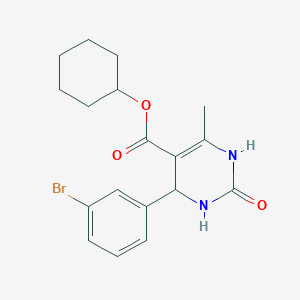 molecular formula C18H21BrN2O3 B5145032 Cyclohexyl 4-(3-bromophenyl)-6-methyl-2-oxo-1,2,3,4-tetrahydropyrimidine-5-carboxylate 