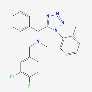molecular formula C23H21Cl2N5 B5145040 N-[(3,4-dichlorophenyl)methyl]-N-methyl-1-[1-(2-methylphenyl)tetrazol-5-yl]-1-phenylmethanamine 