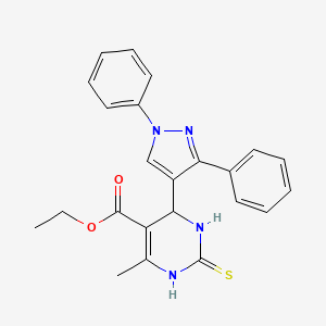 ethyl 4-(1,3-diphenyl-1H-pyrazol-4-yl)-6-methyl-2-thioxo-1,2,3,4-tetrahydro-5-pyrimidinecarboxylate