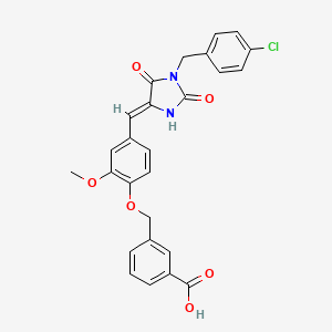 3-[(4-{[1-(4-chlorobenzyl)-2,5-dioxo-4-imidazolidinylidene]methyl}-2-methoxyphenoxy)methyl]benzoic acid