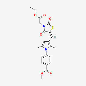 methyl 4-(3-{[3-(2-ethoxy-2-oxoethyl)-2,4-dioxo-1,3-thiazolidin-5-ylidene]methyl}-2,5-dimethyl-1H-pyrrol-1-yl)benzoate