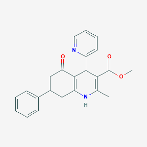 molecular formula C23H22N2O3 B5145165 Methyl 2-methyl-5-oxo-7-phenyl-4-(pyridin-2-yl)-1,4,5,6,7,8-hexahydroquinoline-3-carboxylate 