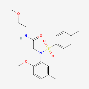 molecular formula C20H26N2O5S B5145199 N-(2-methoxyethyl)-2-(2-methoxy-5-methyl-N-(4-methylphenyl)sulfonylanilino)acetamide 