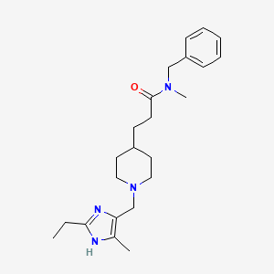 molecular formula C23H34N4O B5145303 N-benzyl-3-{1-[(2-ethyl-4-methyl-1H-imidazol-5-yl)methyl]-4-piperidinyl}-N-methylpropanamide 