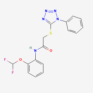 molecular formula C16H13F2N5O2S B5145318 N-[2-(difluoromethoxy)phenyl]-2-[(1-phenyl-1H-tetrazol-5-yl)thio]acetamide 