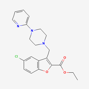 molecular formula C21H22ClN3O3 B5145345 ethyl 5-chloro-3-{[4-(2-pyridinyl)-1-piperazinyl]methyl}-1-benzofuran-2-carboxylate 