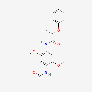 molecular formula C19H22N2O5 B5145404 N-(4-acetamido-2,5-dimethoxyphenyl)-2-phenoxypropanamide 
