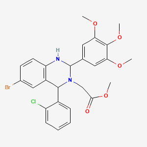 molecular formula C26H26BrClN2O5 B5145457 methyl [6-bromo-4-(2-chlorophenyl)-2-(3,4,5-trimethoxyphenyl)-1,4-dihydroquinazolin-3(2H)-yl]acetate 