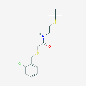 molecular formula C15H22ClNOS2 B5145512 N-[2-(tert-butylsulfanyl)ethyl]-2-[(2-chlorobenzyl)sulfanyl]acetamide 