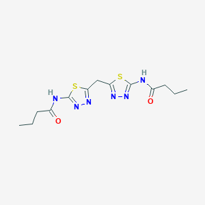 molecular formula C13H18N6O2S2 B5145828 N-[5-[[5-(butanoylamino)-1,3,4-thiadiazol-2-yl]methyl]-1,3,4-thiadiazol-2-yl]butanamide 