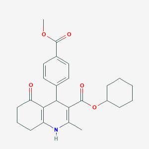 molecular formula C25H29NO5 B5145870 Cyclohexyl 4-[4-(methoxycarbonyl)phenyl]-2-methyl-5-oxo-1,4,5,6,7,8-hexahydroquinoline-3-carboxylate 