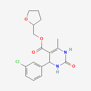 molecular formula C17H19ClN2O4 B5146012 Tetrahydrofuran-2-ylmethyl 4-(3-chlorophenyl)-6-methyl-2-oxo-1,2,3,4-tetrahydropyrimidine-5-carboxylate 