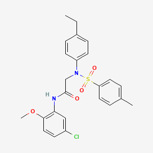 molecular formula C24H25ClN2O4S B5146062 N-(5-chloro-2-methoxyphenyl)-2-(4-ethyl-N-(4-methylphenyl)sulfonylanilino)acetamide 