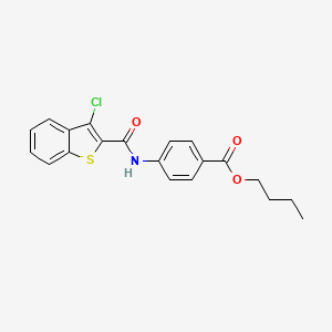 molecular formula C20H18ClNO3S B5146114 butyl 4-{[(3-chloro-1-benzothiophen-2-yl)carbonyl]amino}benzoate CAS No. 6251-27-0
