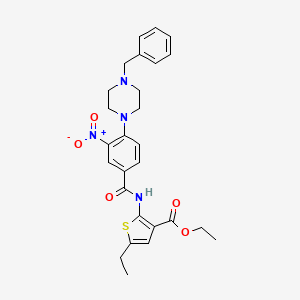 molecular formula C27H30N4O5S B5146183 ETHYL 2-[4-(4-BENZYLPIPERAZIN-1-YL)-3-NITROBENZAMIDO]-5-ETHYLTHIOPHENE-3-CARBOXYLATE 