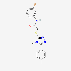 molecular formula C18H17BrN4OS B5146263 N-(3-bromophenyl)-2-{[4-methyl-5-(4-methylphenyl)-4H-1,2,4-triazol-3-yl]sulfanyl}acetamide 