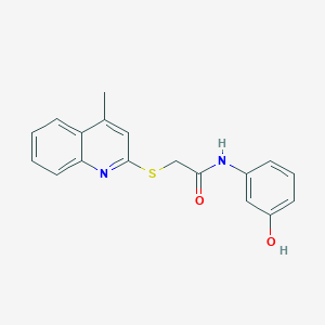 molecular formula C18H16N2O2S B5146417 N-(3-hydroxyphenyl)-2-(4-methylquinolin-2-yl)sulfanylacetamide 