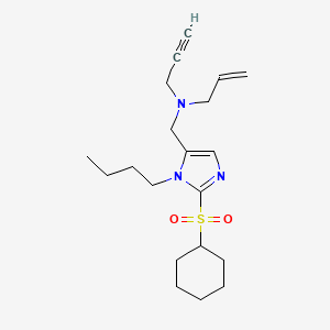 molecular formula C20H31N3O2S B5146466 N-{[1-butyl-2-(cyclohexylsulfonyl)-1H-imidazol-5-yl]methyl}-N-2-propyn-1-yl-2-propen-1-amine 