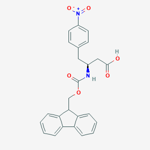 molecular formula C25H22N2O6 B051465 (S)-3-((((9H-Fluoren-9-yl)methoxy)carbonyl)amino)-4-(4-nitrophenyl)butanoic acid CAS No. 270062-88-9