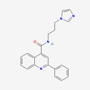 molecular formula C22H20N4O B5146596 N-[3-(1H-imidazol-1-yl)propyl]-2-phenylquinoline-4-carboxamide 
