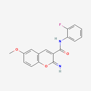 molecular formula C17H13FN2O3 B5146602 N-(2-fluorophenyl)-2-imino-6-methoxychromene-3-carboxamide 