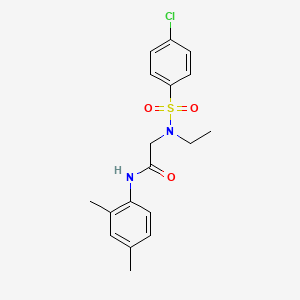 molecular formula C18H21ClN2O3S B5146640 N~2~-[(4-chlorophenyl)sulfonyl]-N-(2,4-dimethylphenyl)-N~2~-ethylglycinamide 