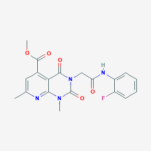 molecular formula C19H17FN4O5 B5146825 METHYL 3-{[(2-FLUOROPHENYL)CARBAMOYL]METHYL}-1,7-DIMETHYL-2,4-DIOXO-1H,2H,3H,4H-PYRIDO[2,3-D]PYRIMIDINE-5-CARBOXYLATE 