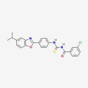 molecular formula C24H20ClN3O2S B5146857 3-chloro-N-({4-[5-(propan-2-yl)-1,3-benzoxazol-2-yl]phenyl}carbamothioyl)benzamide 