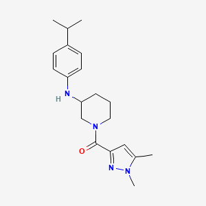 molecular formula C20H28N4O B5146879 1-[(1,5-dimethyl-1H-pyrazol-3-yl)carbonyl]-N-(4-isopropylphenyl)-3-piperidinamine 