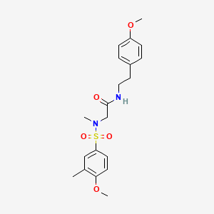 molecular formula C20H26N2O5S B5146888 N~2~-[(4-methoxy-3-methylphenyl)sulfonyl]-N-[2-(4-methoxyphenyl)ethyl]-N~2~-methylglycinamide 