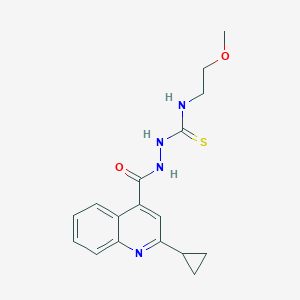2-[(2-cyclopropyl-4-quinolinyl)carbonyl]-N-(2-methoxyethyl)hydrazinecarbothioamide