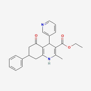 ethyl 2-methyl-5-oxo-7-phenyl-4-(3-pyridinyl)-1,4,5,6,7,8-hexahydro-3-quinolinecarboxylate
