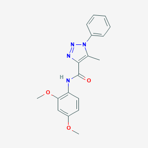 molecular formula C18H18N4O3 B514708 N-(2,4-dimethoxyphenyl)-5-methyl-1-phenyltriazole-4-carboxamide CAS No. 895643-42-2